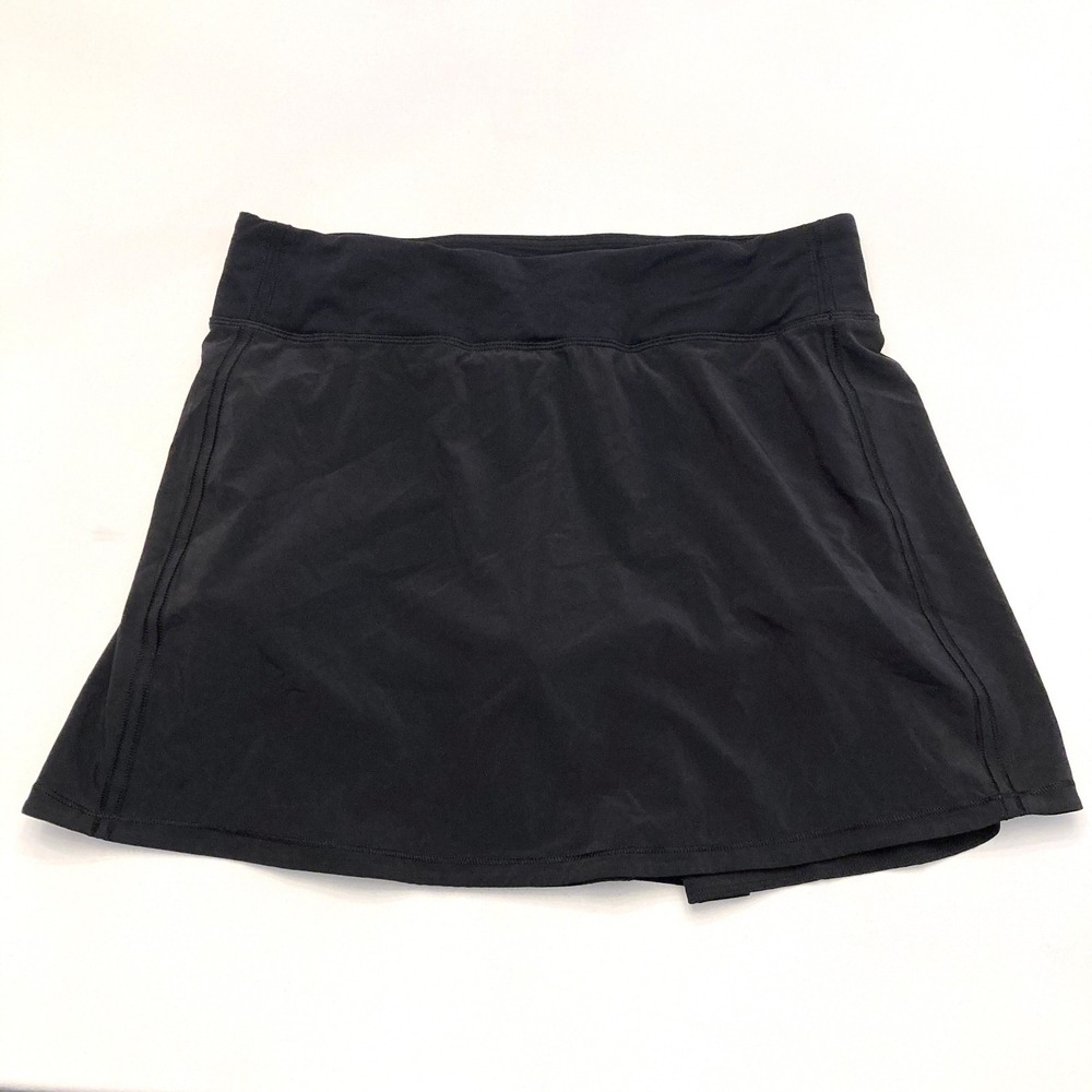LuluLemon Skort Skirt Womens 8 Black Stretch Athleisure Zip Back Pocket